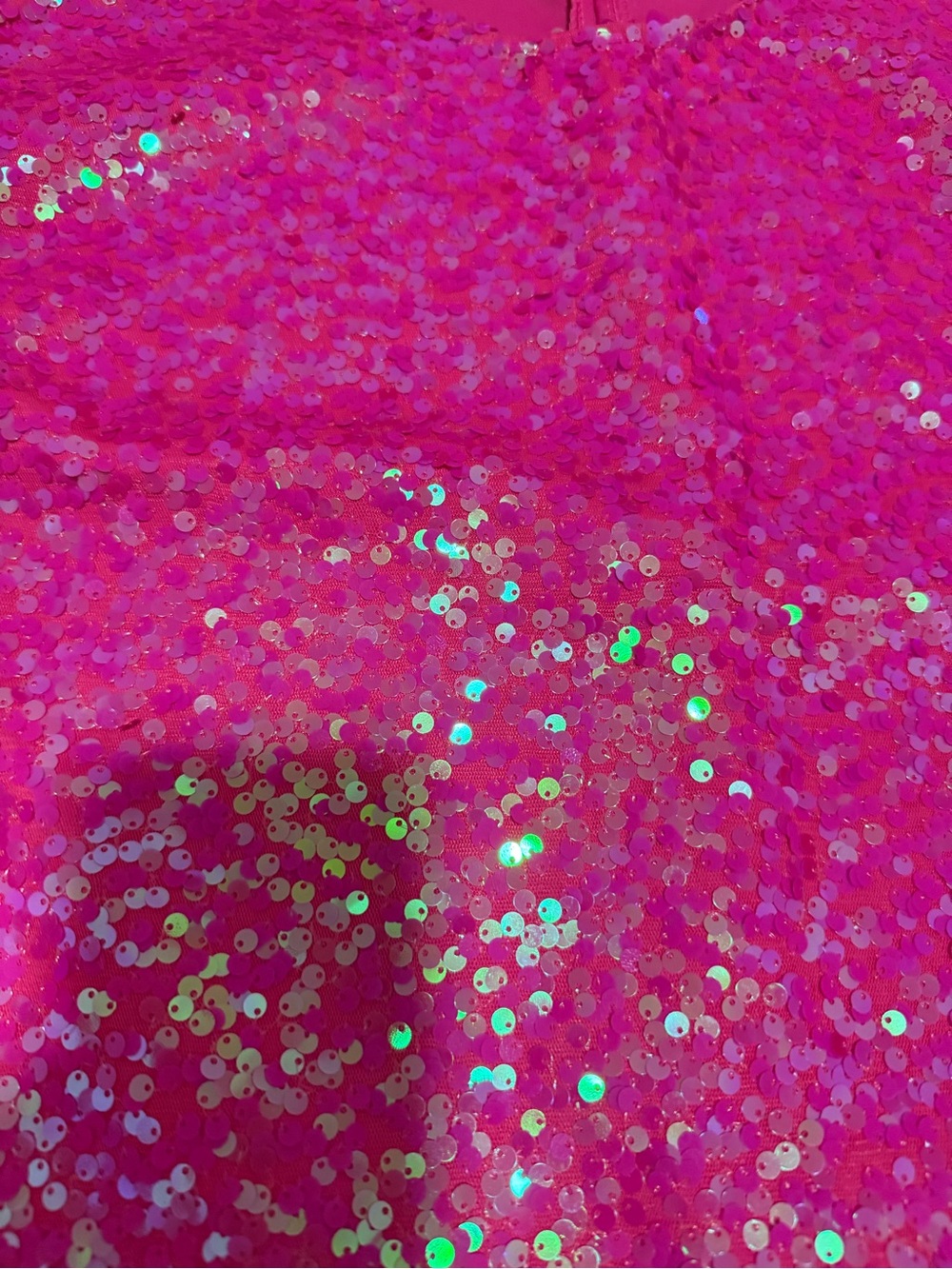 Grace & Emma Hot Pink Sequin Feather Trim Tank Top - Picture 2 of 5
